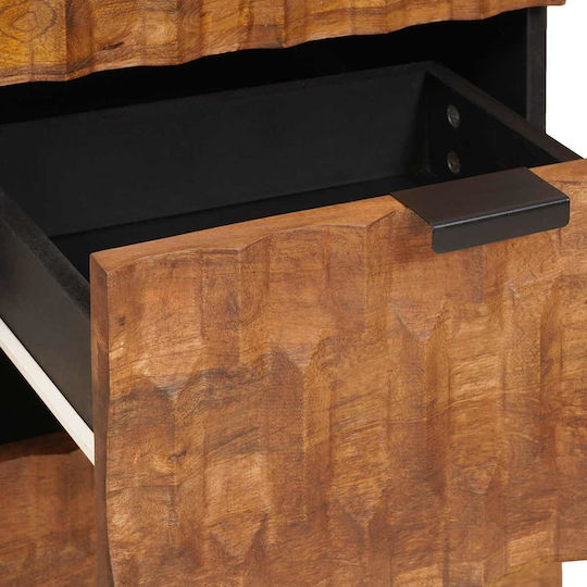 Sideboard made of Wood & Metal with Drawers Acacia Brown Finish 40x33.5x75cm