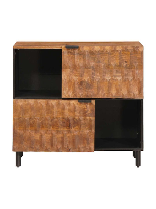 Bufet din Lemn Masiv & Metal Acacia Brown Finish 80x33.5x75cm