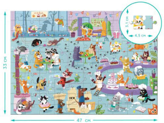 Puzzle 100 Look&find Cat Café