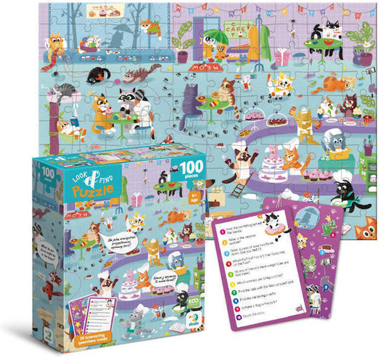 Puzzle 100 Look&find Cat Café