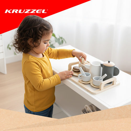 Kruzzel Παιχνίδι Σετ Τσαγιού από Ξύλο για 3+ Ετών 16τμχ