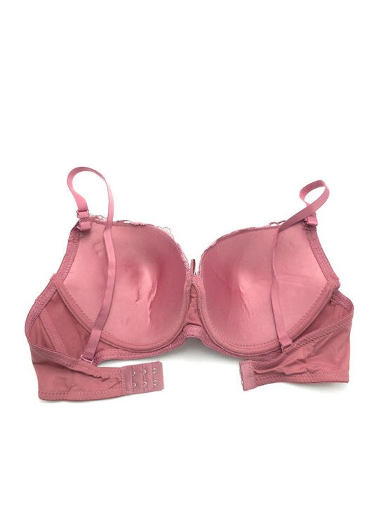 Purple Push Up Bra with Underwires