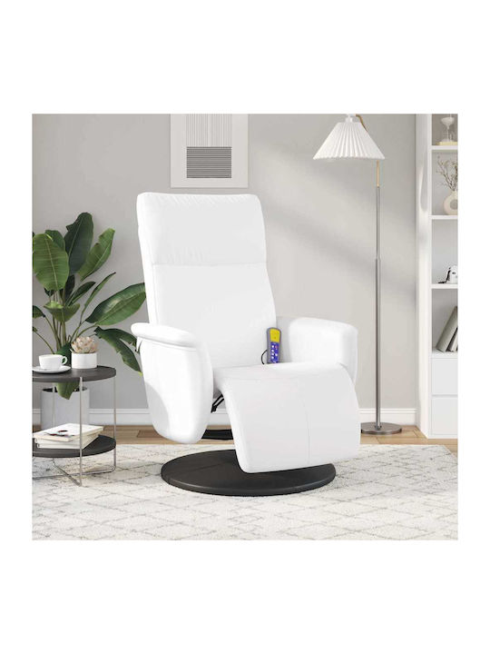 Modern Recliner from Faux Leather White M71xP90xH105cm