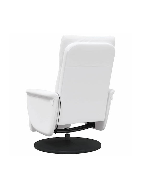 Modern Recliner from Faux Leather White M71xP90xH105cm