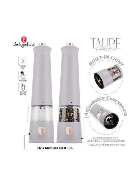 Berlinger Haus Electric Set Spice Mills Inox in Brown Color 2pcs