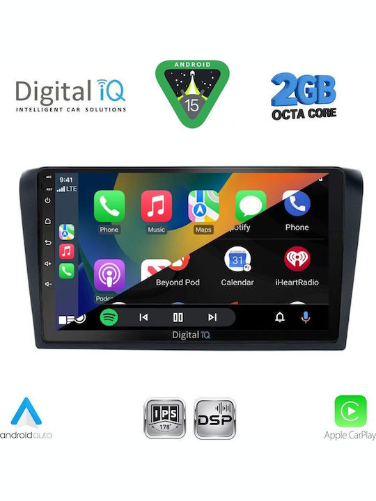 Digital IQ Car Audio System for Mazda 3 2003-2008 (Bluetooth/USB/WiFi/GPS/Apple-Carplay/Android-Auto) with Touch Screen 9"