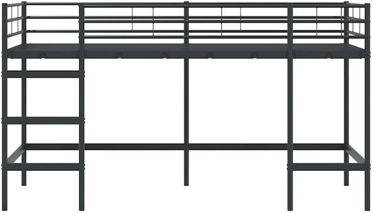 Pat Pentru Copii Single Negru Pentru Saltea 100x201cm