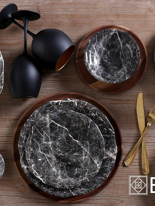 Espiel Marble Serving Platter Oval Black 34x22cm