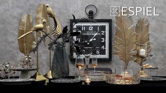 Espiel Marble Πιατέλα Σερβιρίσματος Οβάλ Κεραμική Μαύρη 34x22εκ. 2τμχ