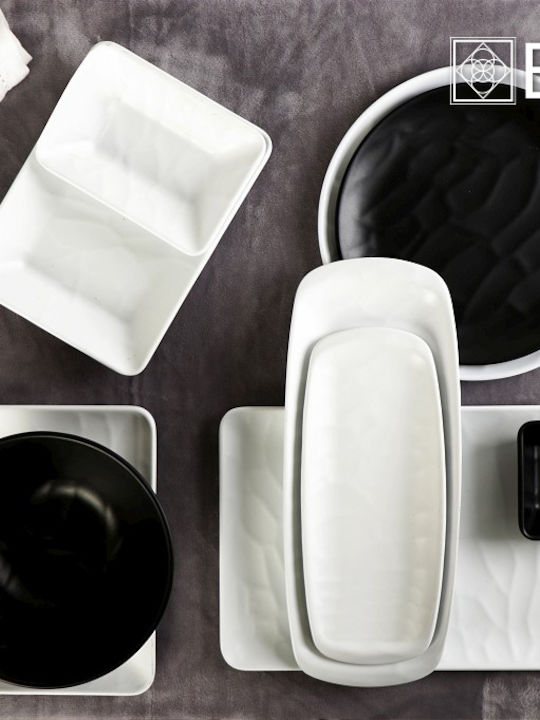 Espiel Wavy Matte Serving Platter Rectangular Black 26x15cm
