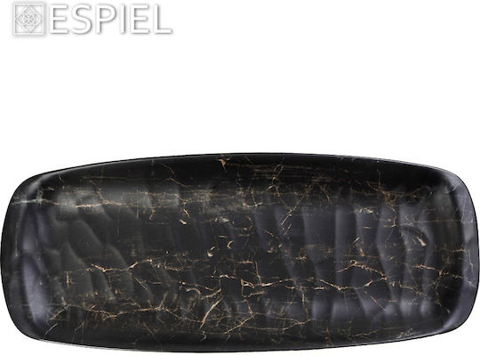 Espiel Black Wood Πιατέλα Σερβιρίσματος Ορθογώνια Πλαστική Καφέ 40.5x16.5εκ. 6τμχ
