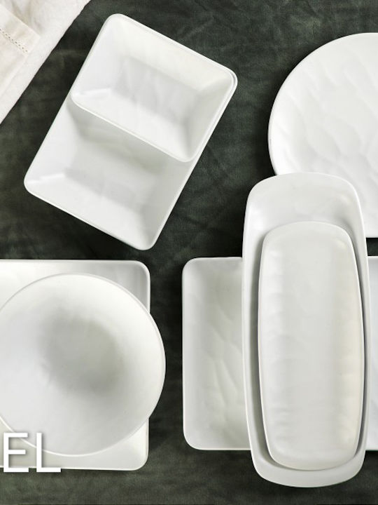 Espiel Wavy Matte Servierplatte Oval Kunststoff Weiß 53x16.2cm 24Stück