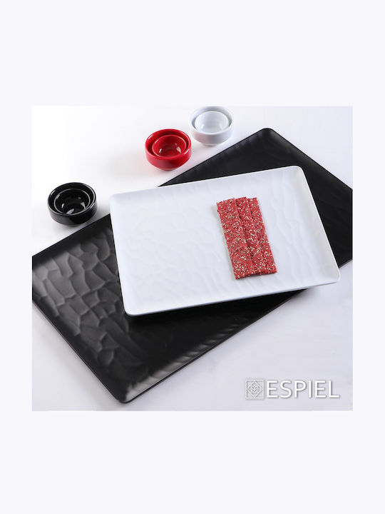 Espiel Wavy Matte Πιατέλα Σερβιρίσματος Ορθογώνια Πλαστική Λευκή 40x16εκ. 6τμχ