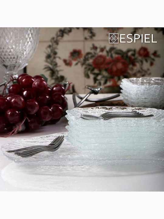 Espiel Platou Ramos dreptunghiular 44cm Platou de Servire Dreptunghiular Sticlă Transparent 44x29buc 6buc