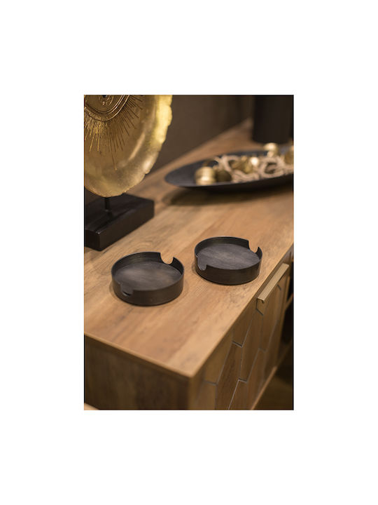 InTheBox Coal Round Coaster Metallic Gray 11cm 4pcs