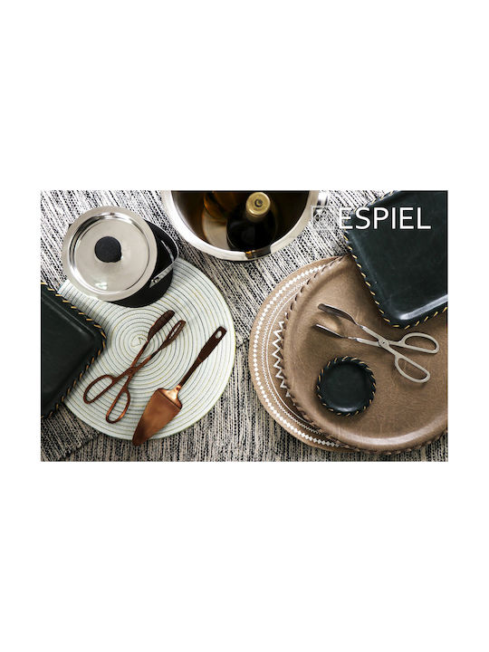 Espiel Round Coaster made of Leatherette Green 10.5cm 3pcs
