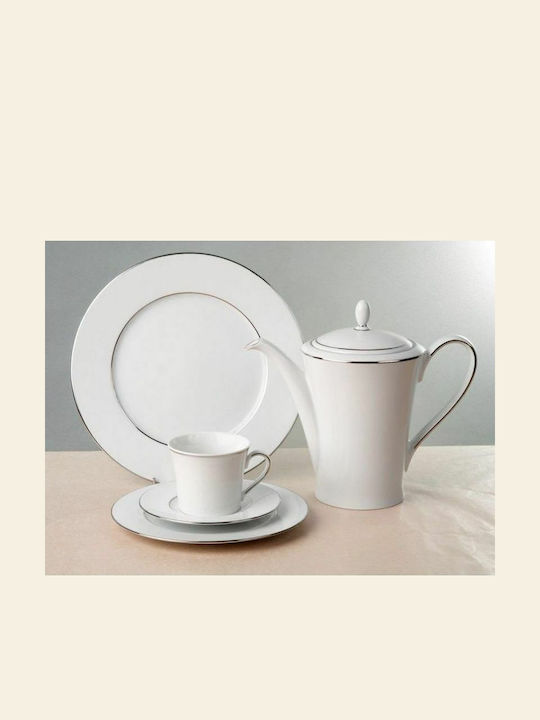 Cryspo Trio Suzana II Σετ Φλιτζάνια Tσαγιού από Πορσελάνη Platin 250ml 6τμχ