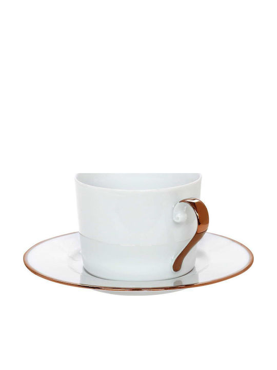 Cryspo Trio Σετ Φλιτζάνια Tσαγιού από Πορσελάνη Rose Gold 250ml 6τμχ