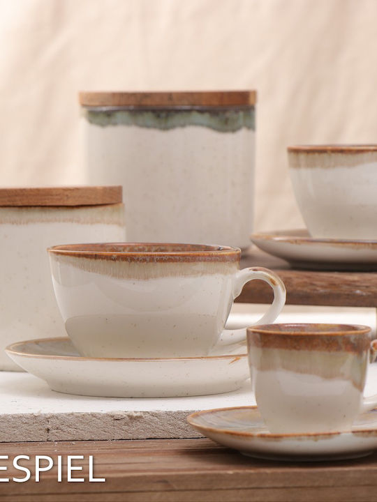 Espiel Essentials Σετ Φλιτζάνια Espresso Κεραμικά Μπεζ 90ml 6τμχ