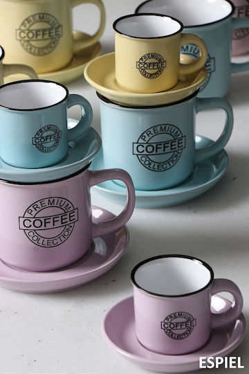 Espiel Coffee Комплект чаши Еспресо от Порцелан Розов 90мл 6бр
