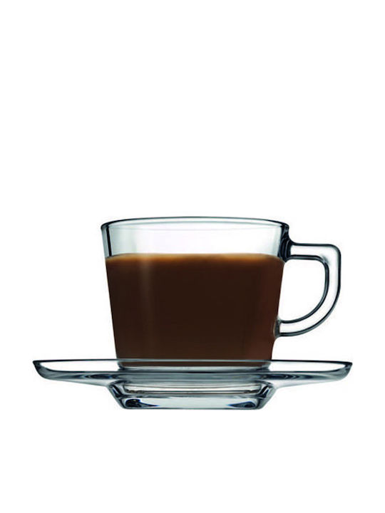 Espiel Carre Set of Cups Cappuccino Glass Transparent 215ml 6pcs