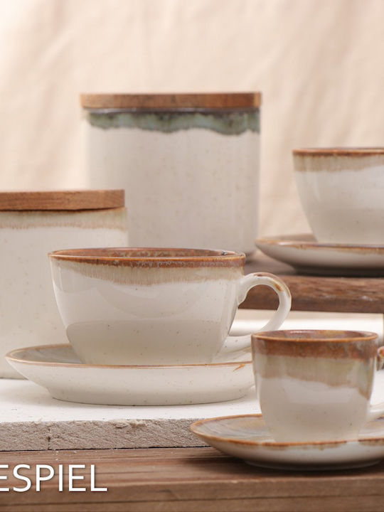 Espiel Essentials Σετ Φλιτζάνια Cappuccino από Πορσελάνη Μπεζ 220ml 6τμχ