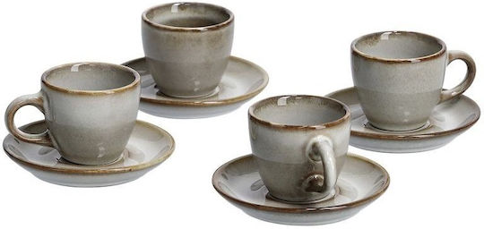 Zeller Set Căni Espresso De ceramică Maro 60ml 4buc