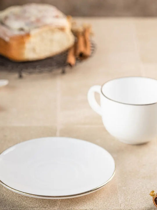 KING Hoff Set Tassen Kaffee Glas Braun 210ml 12Stück
