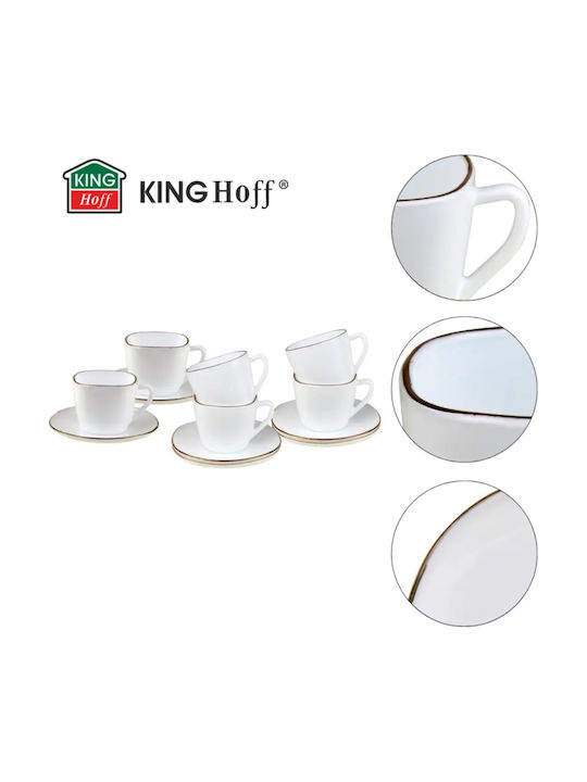 KING Hoff Set Tassen Kaffee Glas Braun 220ml 12Stück
