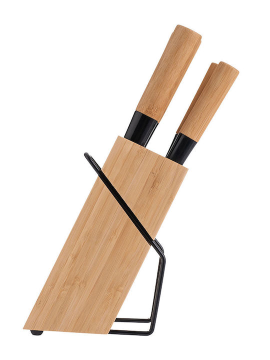 Estia Bamboo Essentials Σετ Μαχαίρια με Βάση από Ανοξείδωτο Ατσάλι 6τμχ