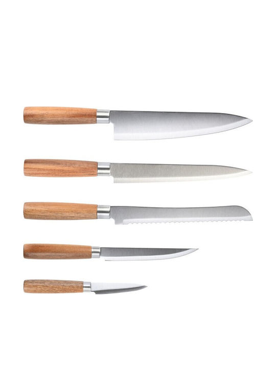 Estia Knife Set with Block from Stainless Steel 5pcs