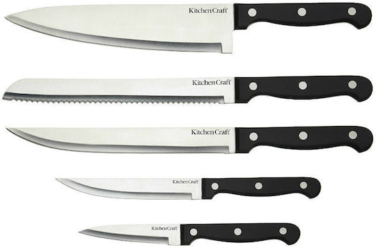 Kitchen Craft Messerset mit Block aus rostfreiem Stahl