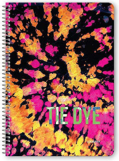 Logigraf Σπιράλ Τετράδια Ριγέ Β5 90 Φύλλων 3 Θεμάτων Tie Dye Wirelock 6τμχ (Διάφορα Σχέδια/Χρώματα)