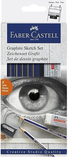 Faber-Castell Goldfaber Σετ 6 Μολύβια με Ξύστρα και Γόμα Μπλε
