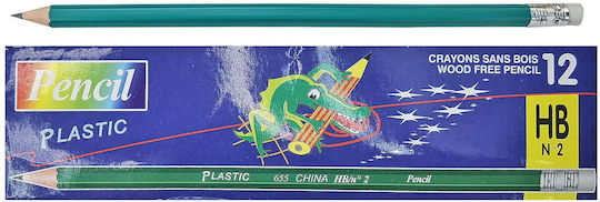 Justnote Pencil Set with Eraser Green