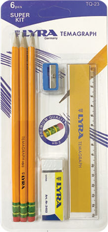 AGC Pencil Set with Eraser Yellow 6pcs