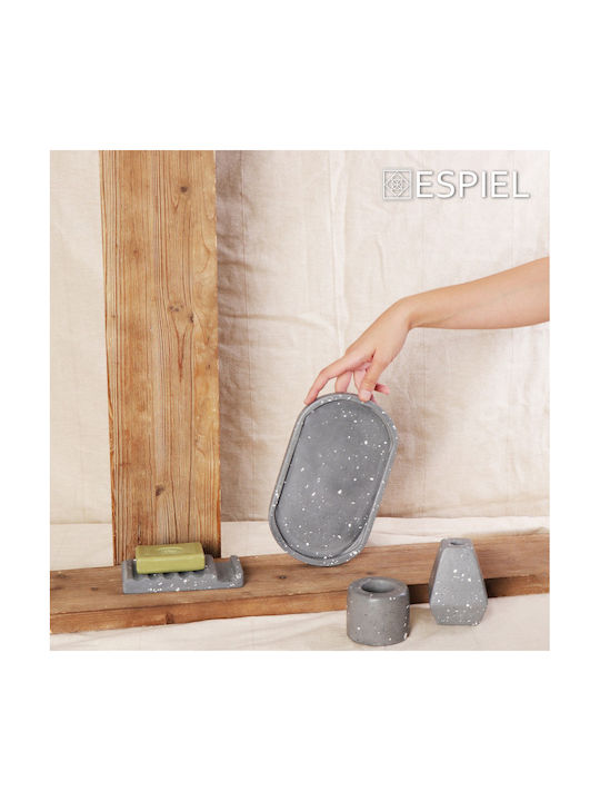 Espiel Vază Decorativă din Beton Gri 7x4x11cm 2buc