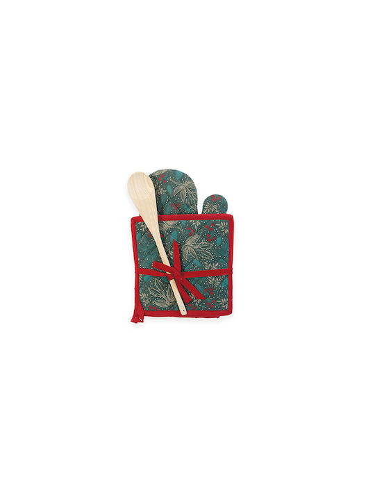 Nef-Nef Homeware Комплект Хващач и Ръкавица Leaves Ръкавица за Фурна 2 Броя Nef-Nef Homeware Комплект Хващач и Ръкавица Leaves Ръкавица за Фурна 2 Броя