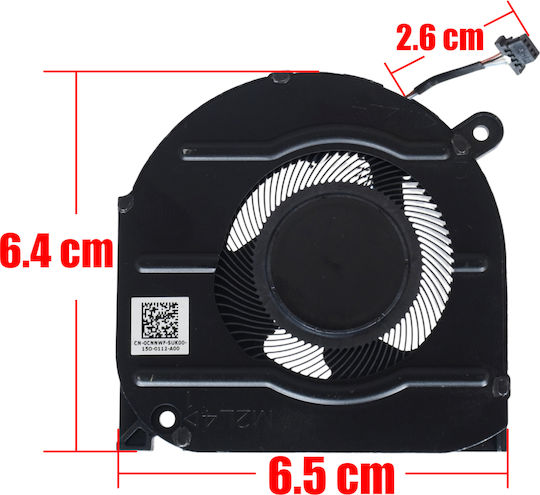 Ανεμιστηράκι Laptop Cpu Cooling Fan Dell Inspiron 15 7510 16 7610 P106f P107f Vostro 15 7510 16 7610 15-7510 16-7610 Gjn2r 0gjn2r 023.100nf.0001 023100nf0001 Eg50050s1-c130-s9a B6506ashnf2000tn 4pin Κωδ.81589