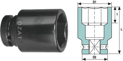 3/4'' 6-point Impact Socket Length 29
