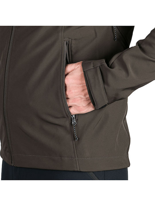 Χειμωνιάτικο Μπουφάν Softshell Αδιάβροχο και Αντιανεμικό Καφέ