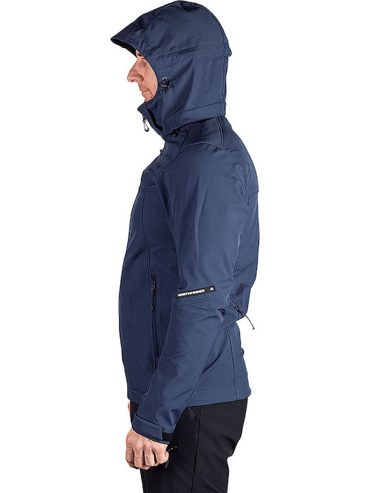 Winter Jacke Softshell Wasserdicht und Winddicht Blau