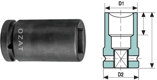 3/4'' 4-sided Short Impact Socket 17