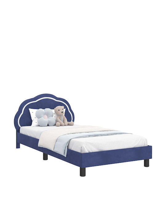 Pat Pentru Copii Single Albastru Pentru Saltea 93.5x208cm