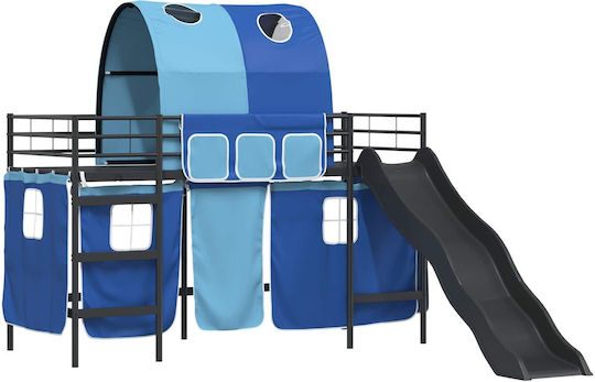 Kinderbett Hochbett Einzeln Schwarz für Matratze 100x190cm