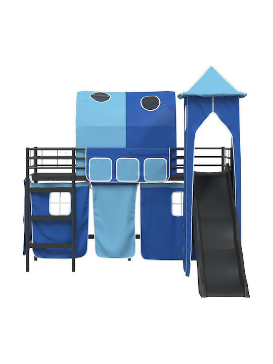 Kids Bed Loft Bed Single Black for Mattress 90x190cm