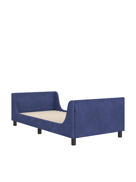 Pat Pentru Copii Single Albastru Pentru Saltea 86x205cm