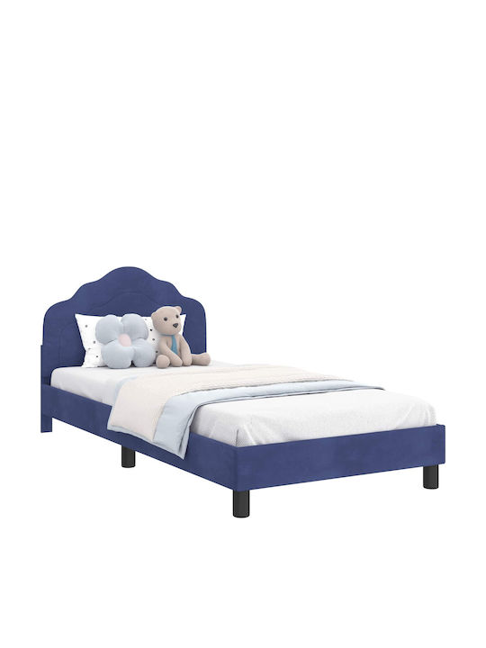 Pat Pentru Copii Single Albastru Pentru Saltea 94x198cm