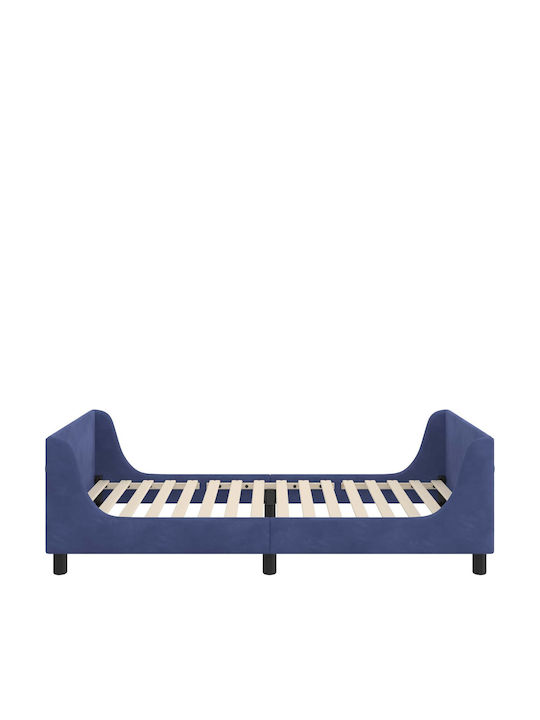 Pat Pentru Copii Single Albastru Pentru Saltea 96x205cm