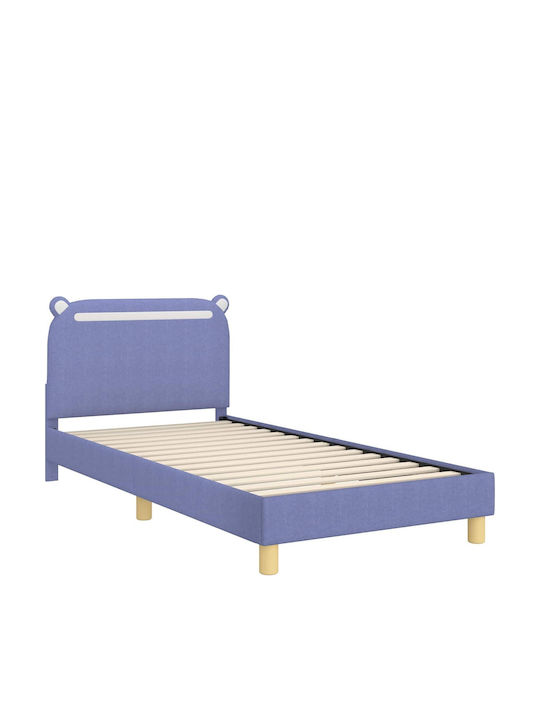Pat Pentru Copii Single Albastru Pentru Saltea 94x200cm